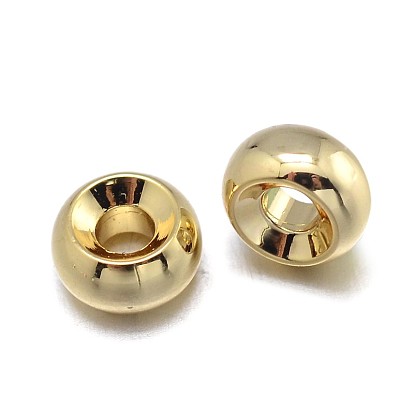 Rondelle Brass Spacer Beads, Lead Free & Nickel Free & Cadmium Free, 5x3mm, Hole: 2mm