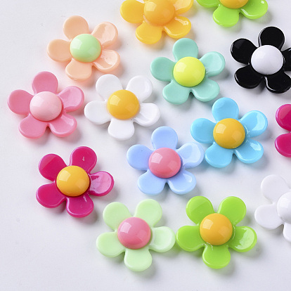 Opaque Acrylic Beads, Flower