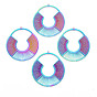 Ion Plating(IP) 304 Stainless Steel Chandelier Components Links, Etched Metal Embellishments, Oval
