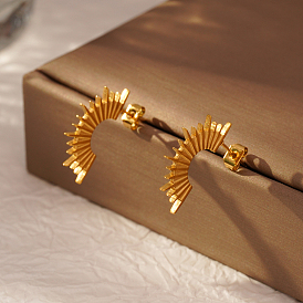 Геометрические 304 серьги-гвоздики из нержавеющей стали, арка