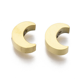 304 Stainless Steel Beads, Moon
