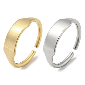 304 Stainless Steel Blank Rectangle Open Cuff Rings for Women
