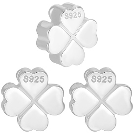 3 шт. 925 бусины из стерлингового серебра, клевер, С двухсторонней замшевой тканью 1PC, ткань для полировки серебра