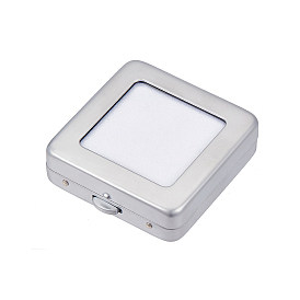 Железные свободные коробки для демонстрации драгоценных камней, стеклянные верхние витрины для ювелирных изделий с губкой внутри, квадратный