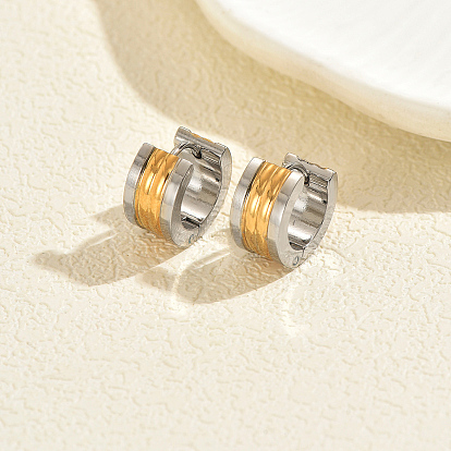 Двухцветные многослойные серьги-кольца из нержавеющей стали