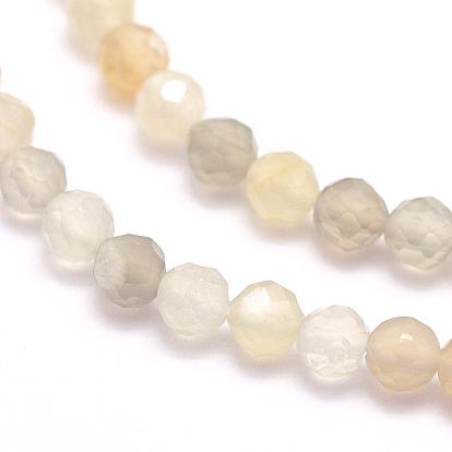 Natural Multi-Moonstone Beads Strands, Dyed, Faceted, Round