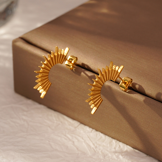 Геометрические 304 серьги-гвоздики из нержавеющей стали, арка