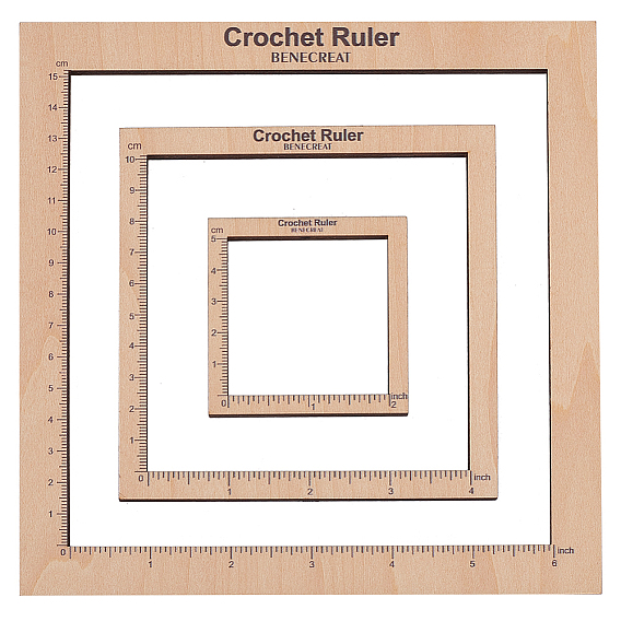 Деревянная квадратная рамка для вязания крючком линейка