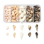5 Styles Mixed Natural Shell Beads, Undrilled/No Hole Beads