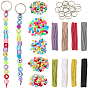 Наборы для изготовления ключей своими руками, включая 20шт. соединительное кольцо, 2шт. хлопчатобумажной нити и 300шт. бусин