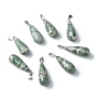 Gemstone Pendants, with Platinum Brass Findings, Teardrop