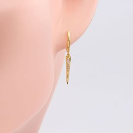 Stylish S925 Silver Gemstone Earrings - Creative Hip Hop Ear Jewelry