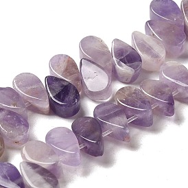Natural Amethyst Beads Strands, Teardrop, Top Drilled