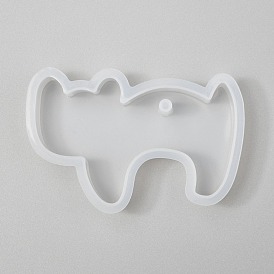 Halloween DIY Cat Shape Pendant Silicone Molds, Resin Casting Molds, For UV Resin, Epoxy Resin Jewelry Making