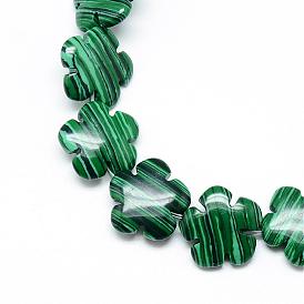Synthétiques brins de perles de malachite, fleur