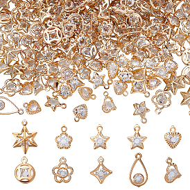 200шт 10 стили стойки покрытие экологически чистые железные подвески, с кристально горный хрусталь, без кадмия, без никеля и без свинца