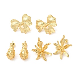 Real 18K Gold Plated Brass Stud Earrings, Long-Lasting Plated, Cadmium Free & Lead Free