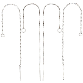 2 пары 2 стиль 925 фурнитура для сережек из стерлингового серебра, с печатью 925, нить