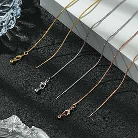 1мм стойка покрытие латунь змейка цепь регулируемый слайдер ожерелья для женщин мужчин, без кадмия и без свинца, 901 застежка из нержавеющей стали, долговечный