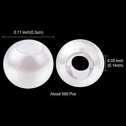 ABS Plastic Imitation Pearl Beads, Round