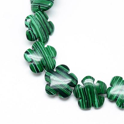 Synthétiques brins de perles de malachite, fleur