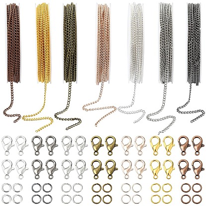 Набор для изготовления ювелирных изделий из ожерелья своими руками, в том числе железные витые цепи, Карабин-лобстер из цинкового сплава, железа открыты кольца прыжок