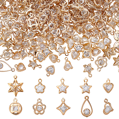 200шт 10 стили стойки покрытие экологически чистые железные подвески, с кристально горный хрусталь, без кадмия, без никеля и без свинца