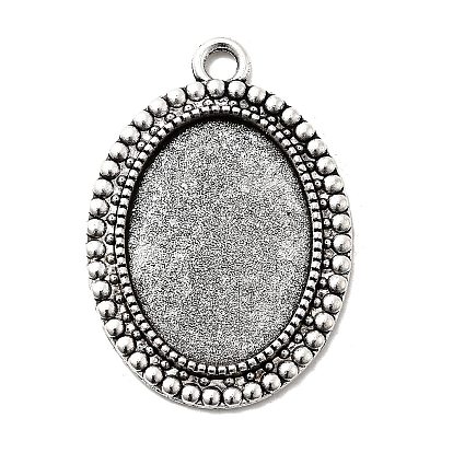 Сеттинги для кабошонов или кулона, сплав, тибетский стиль , без кадмия и без свинца, овальные, лоток : 18x25 мм, 37x26x2 мм, отверстие: 3 мм, около 200 шт / кг