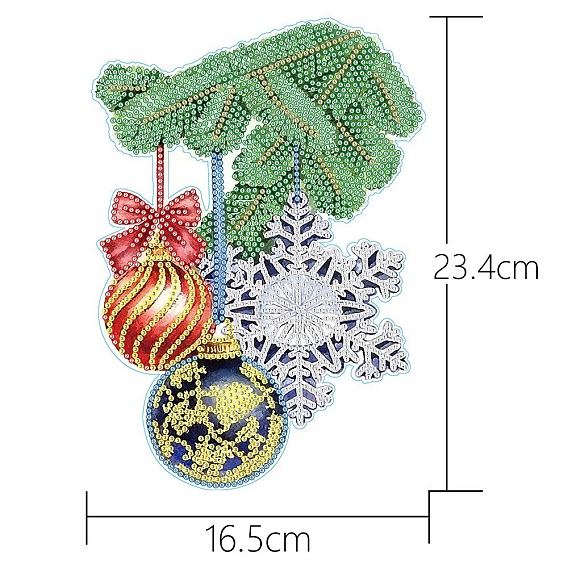 Christmas Theme Snowflake Ball Resin Diamond Painting Sticker Beginner Kits, including Dotting Pen, Tray Plate, Rhinestones, Glue Clay