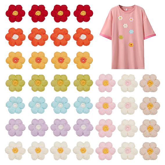 40 шт. 10 цвета хлопчатобумажные нитки для вышивания пришиваем заплатки, аппликации из ткани, цветок