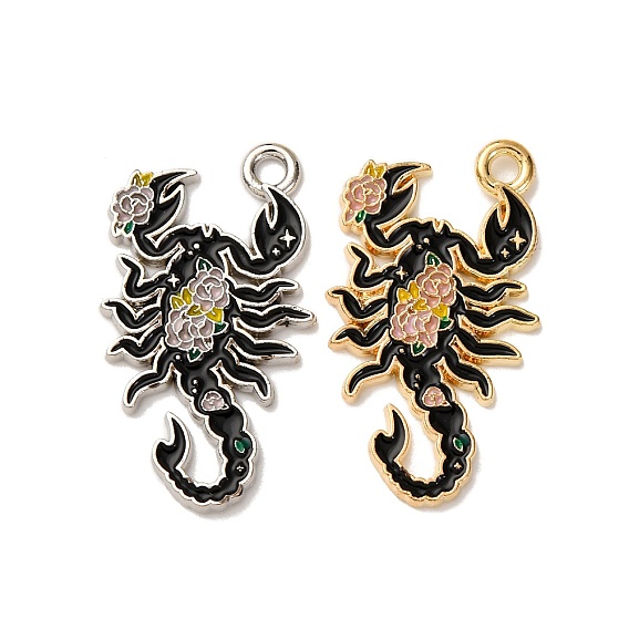 Подвески из эмали и сплава, шарм скорпиона