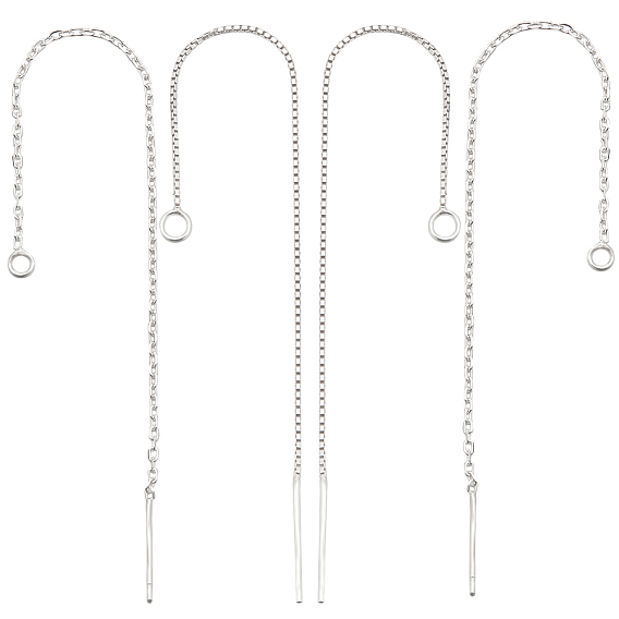 2 пары 2 стиль 925 фурнитура для сережек из стерлингового серебра, с печатью 925, нить