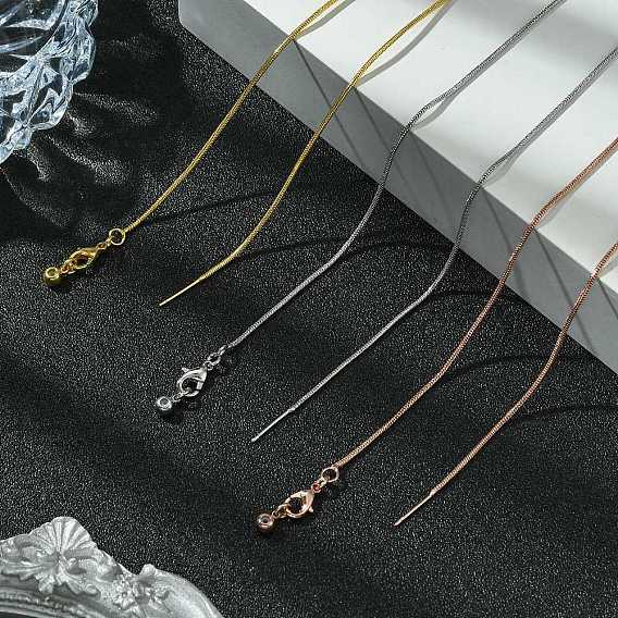 1мм стойка покрытие латунь змейка цепь регулируемый слайдер ожерелья для женщин мужчин, без кадмия и без свинца, 901 застежка из нержавеющей стали, долговечный