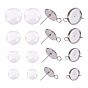 DIY Earring Making, with 304 Stainless Steel Stud Earring Settings and Transparent Glass Cabochons, with Loop