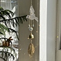Rhinestone Bird Hanging Ornaments, Glass Tassel Suncatchers