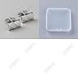 Brass Cufflinks for Men's Shirt, Rectangle with Twill Pattern