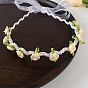Spring Fairy White Rose Pearl Headband Ribbon Hairband - Country Style Hair Accessories