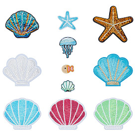 22 шт. 11 стили заплатки из ПЭТ, фетра и термоклея, аксессуары для костюма, Тема океана