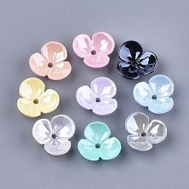 3 -bouchons en plastique ABS respectueux de l'environnement, nacré, Grade a, fleur
