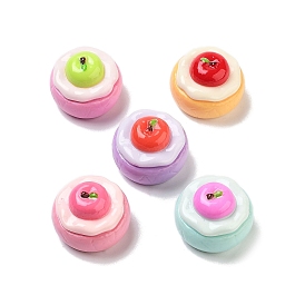 Cute Opaque Resin Imitation Food Decoden Cabochons, Apple Cake