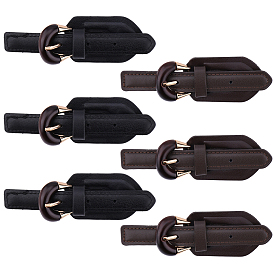 6 шт. 2 цвета искусственной кожи с декоративными пряжками из сплава, овальные