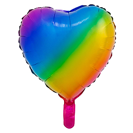 18 Inch Gradient Rainbow Color Aluminum Inflatable Balloons, for Birthday Party Festive Decoration