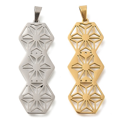 304 подвески из нержавеющей стали, цветочный шарм