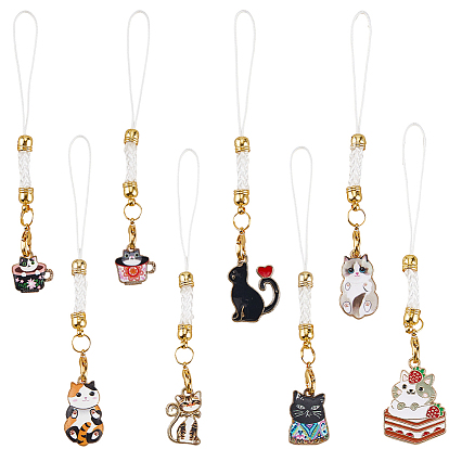 16 шт 8 стиль кошачий сплав эмалированные мобильные ремешки