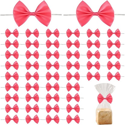 Arcos de cinta de embalaje de poliéster, arcos de regalo, con bridas de alambre de hierro, para decoración de papel de regalo de bricolaje, decoración de fiesta de dulces de boda