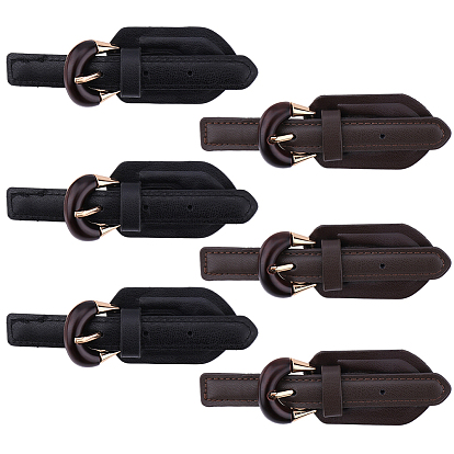 6 шт. 2 цвета искусственной кожи с декоративными пряжками из сплава, овальные