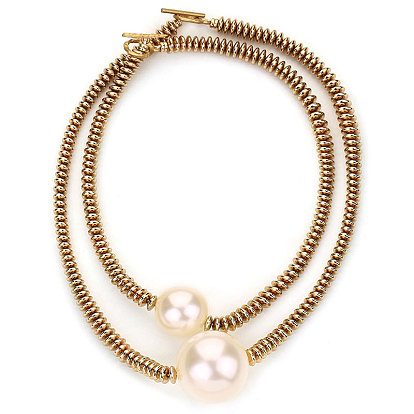 Пластиковый круглый кулон с имитацией жемчуга, двухслойные ожерелья из пластика CCB Heishi с застежками OT, белые