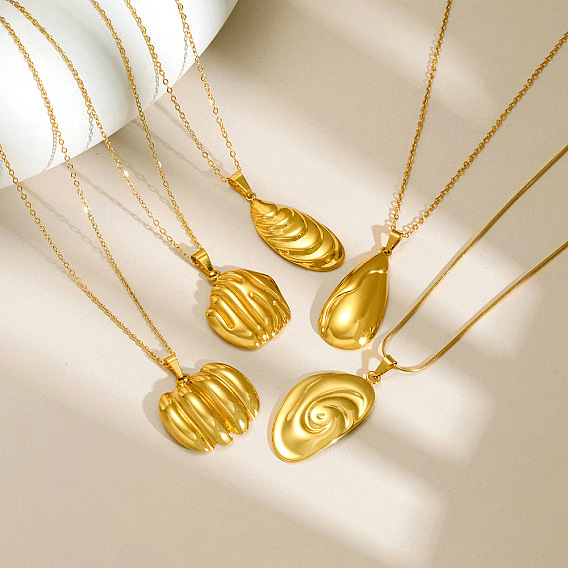 304 Colliers pendentifs géométriques en acier inoxydable, or