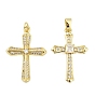 Латунные микропаве прозрачные подвески с фианитом, крест прелести, без кадмия и без свинца