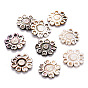 Lèvre naturel noir cabochons shell, fleur
